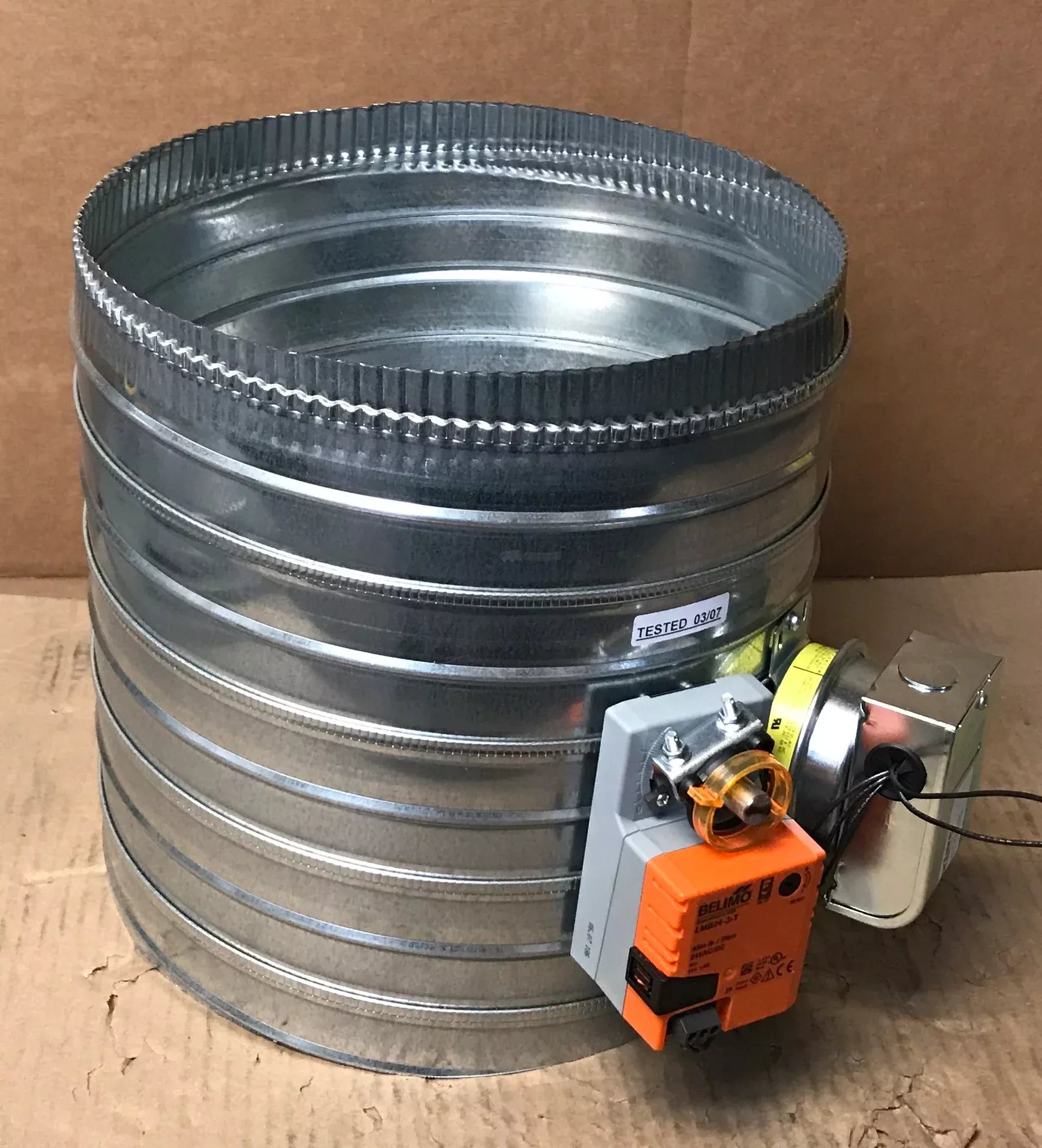 12" Static Pressure Controlled Motorized Bypass Damper w/24 Volt Modulating Actuator