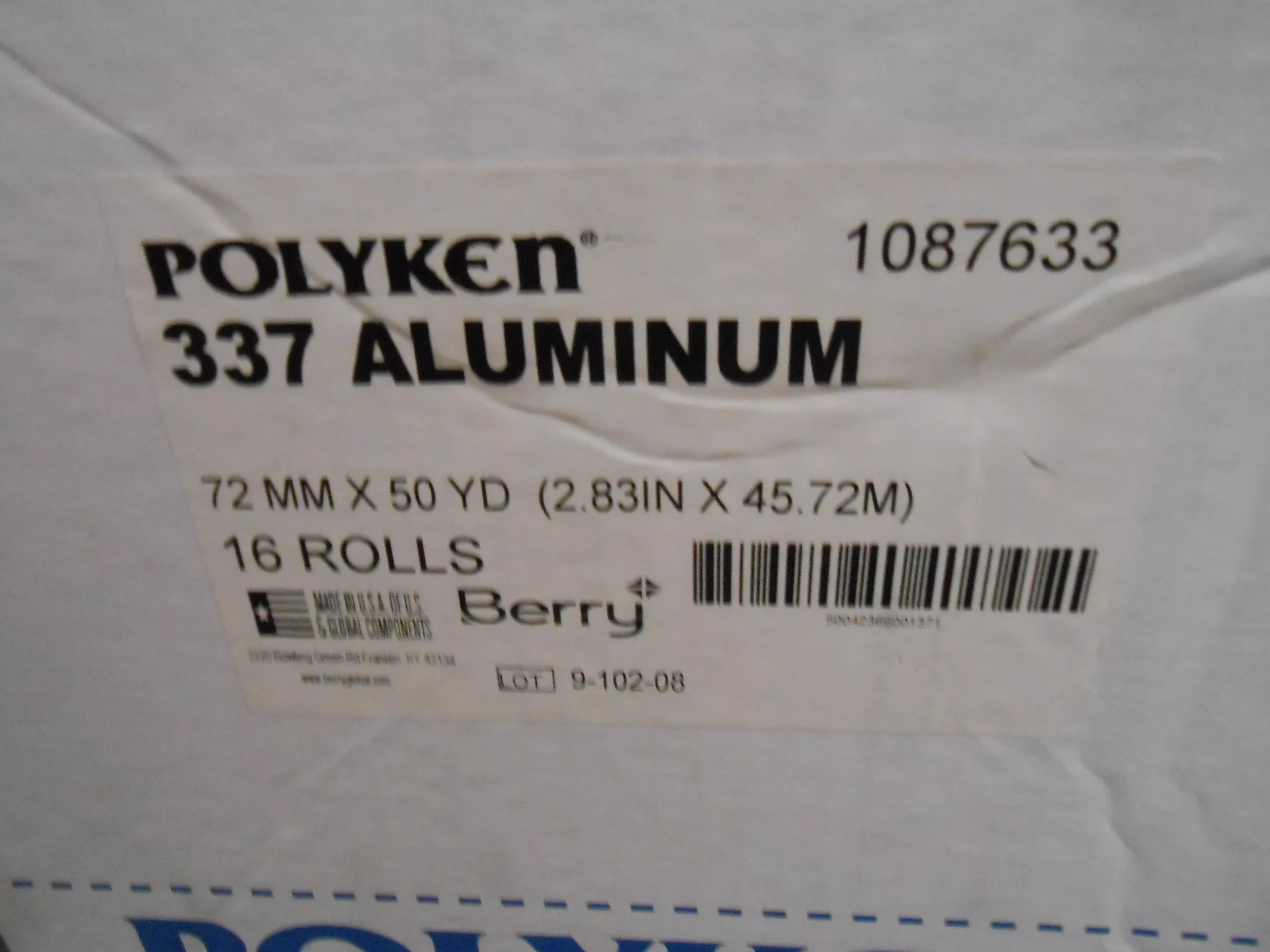 2.83" X 50 YARDS MULTI-PURPOSE FOIL TAPE**SOLD 16 ROLLS PER CASE**