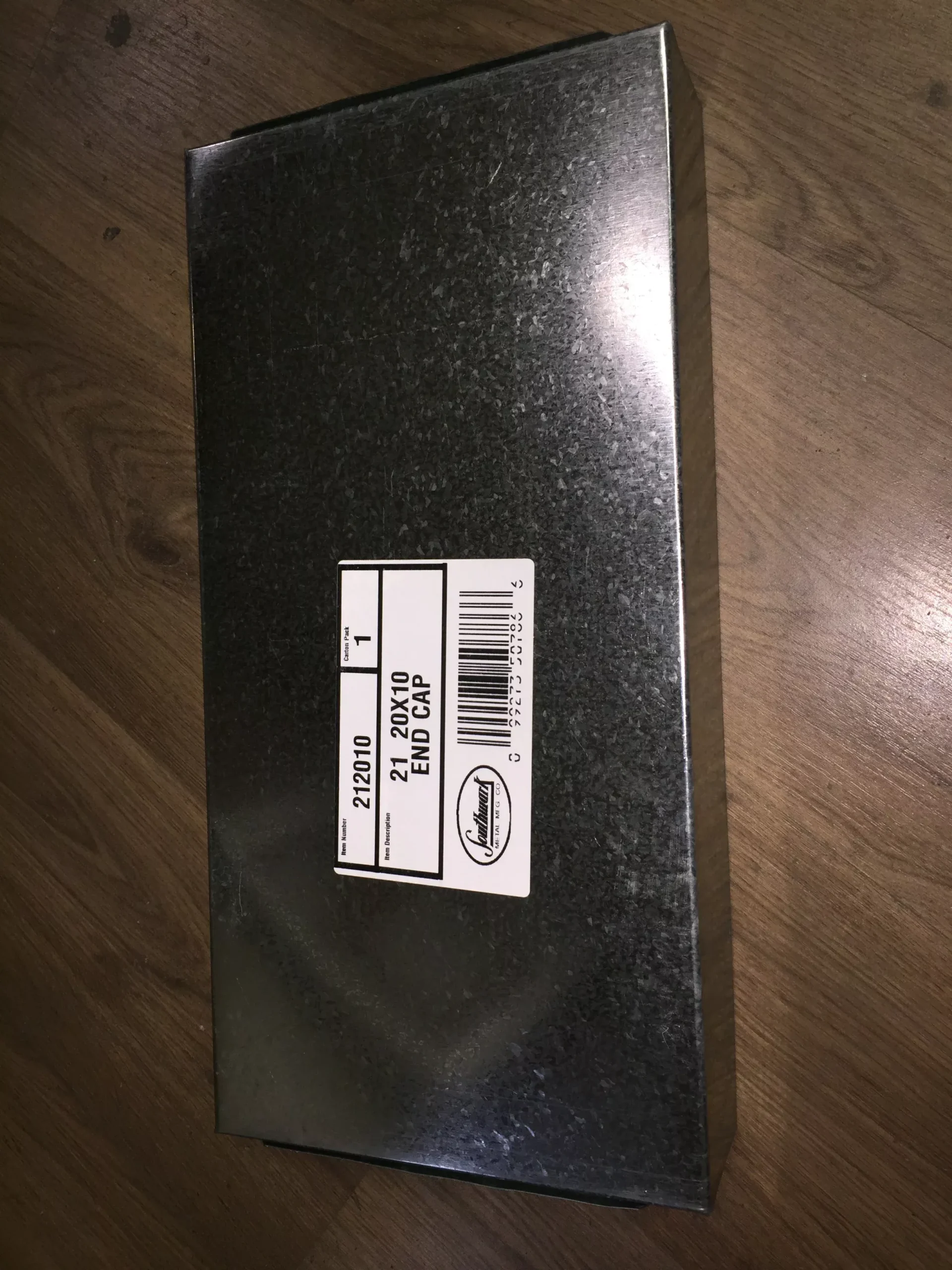 #21 20" X 10" RECTANGULAR DUCT END CAP