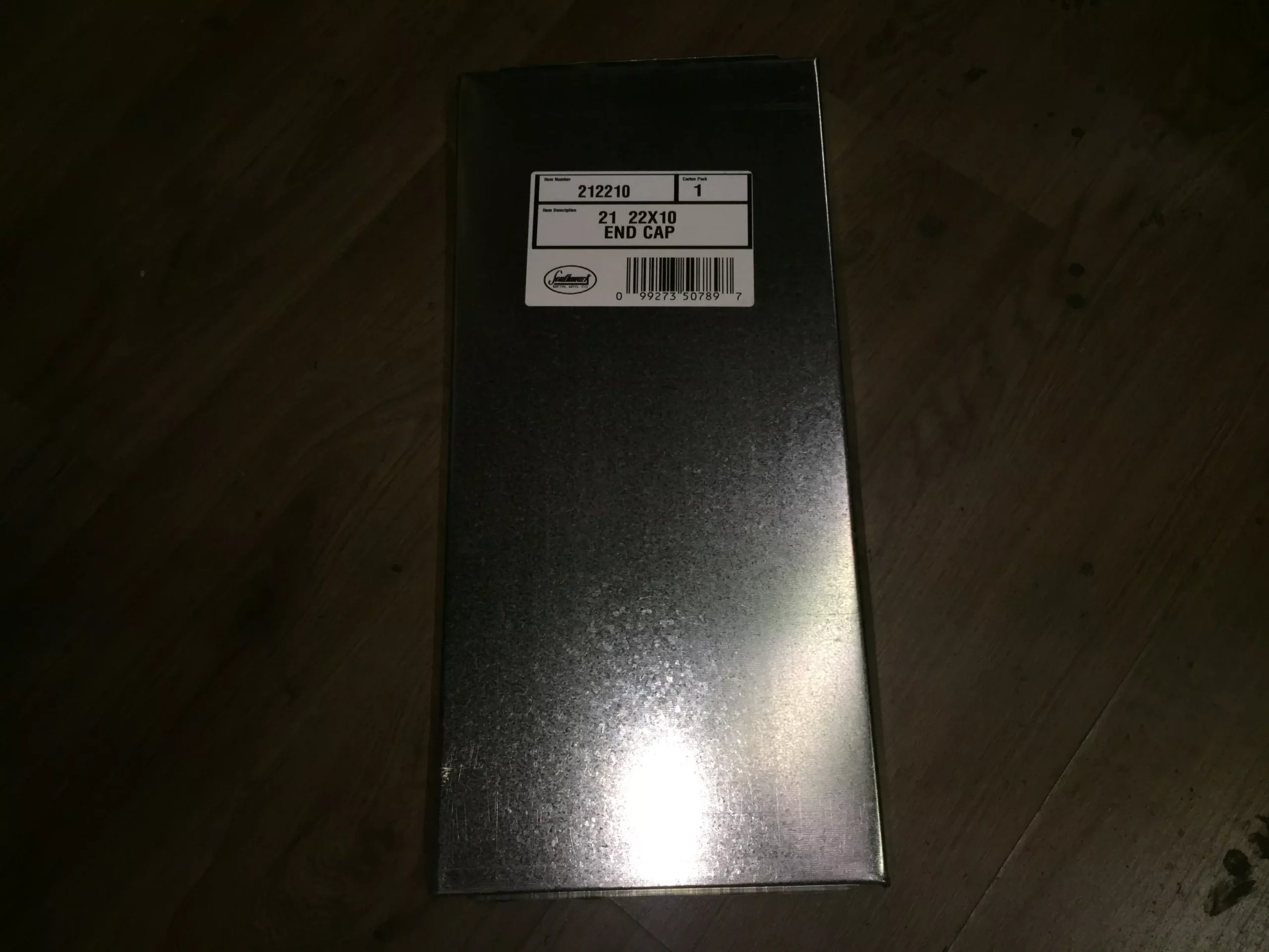 #21 22" X 10" RECTANGULAR DUCT END CAP