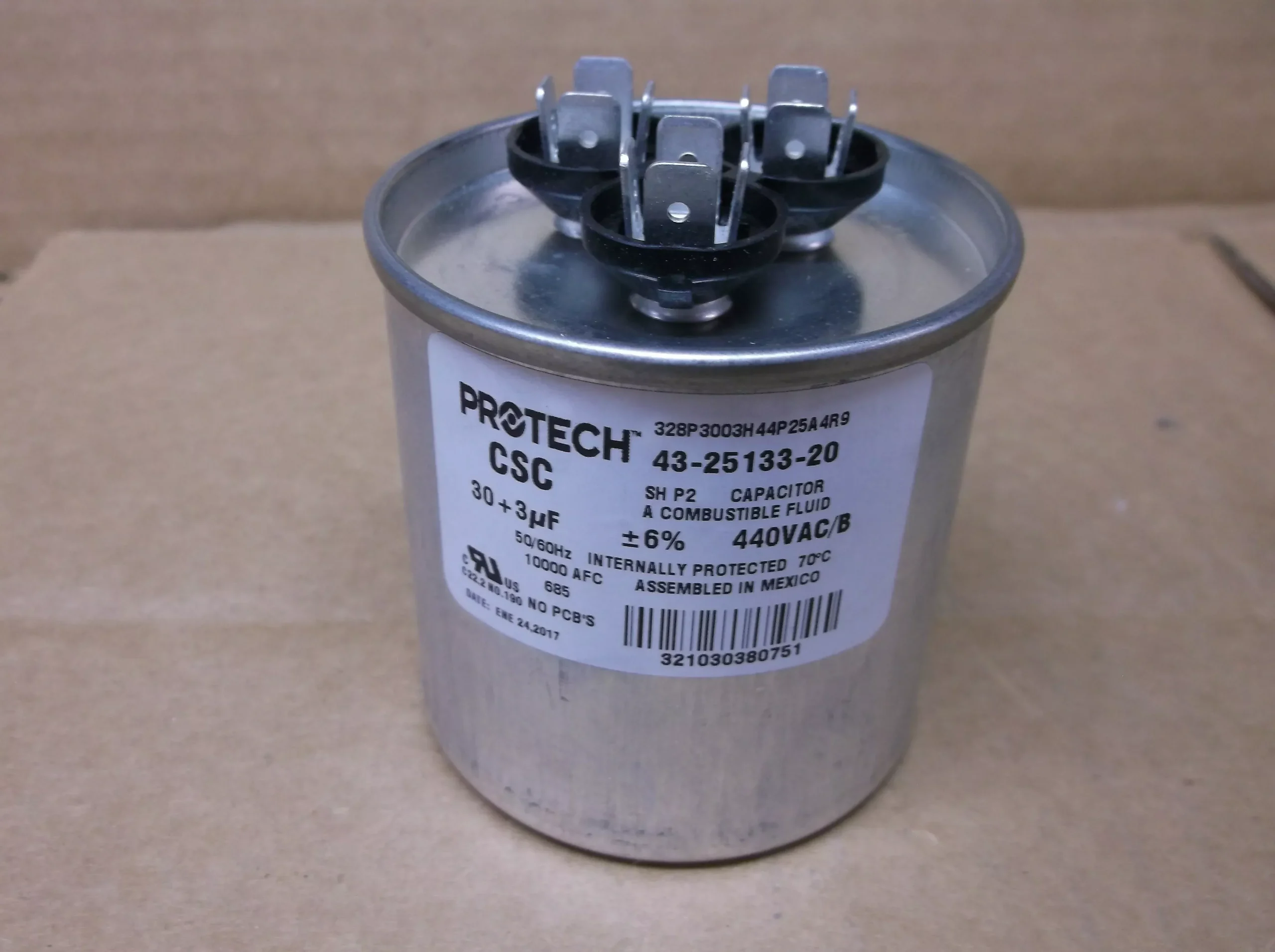 30+3UFx 440VAC Round Dual Run Capacitor