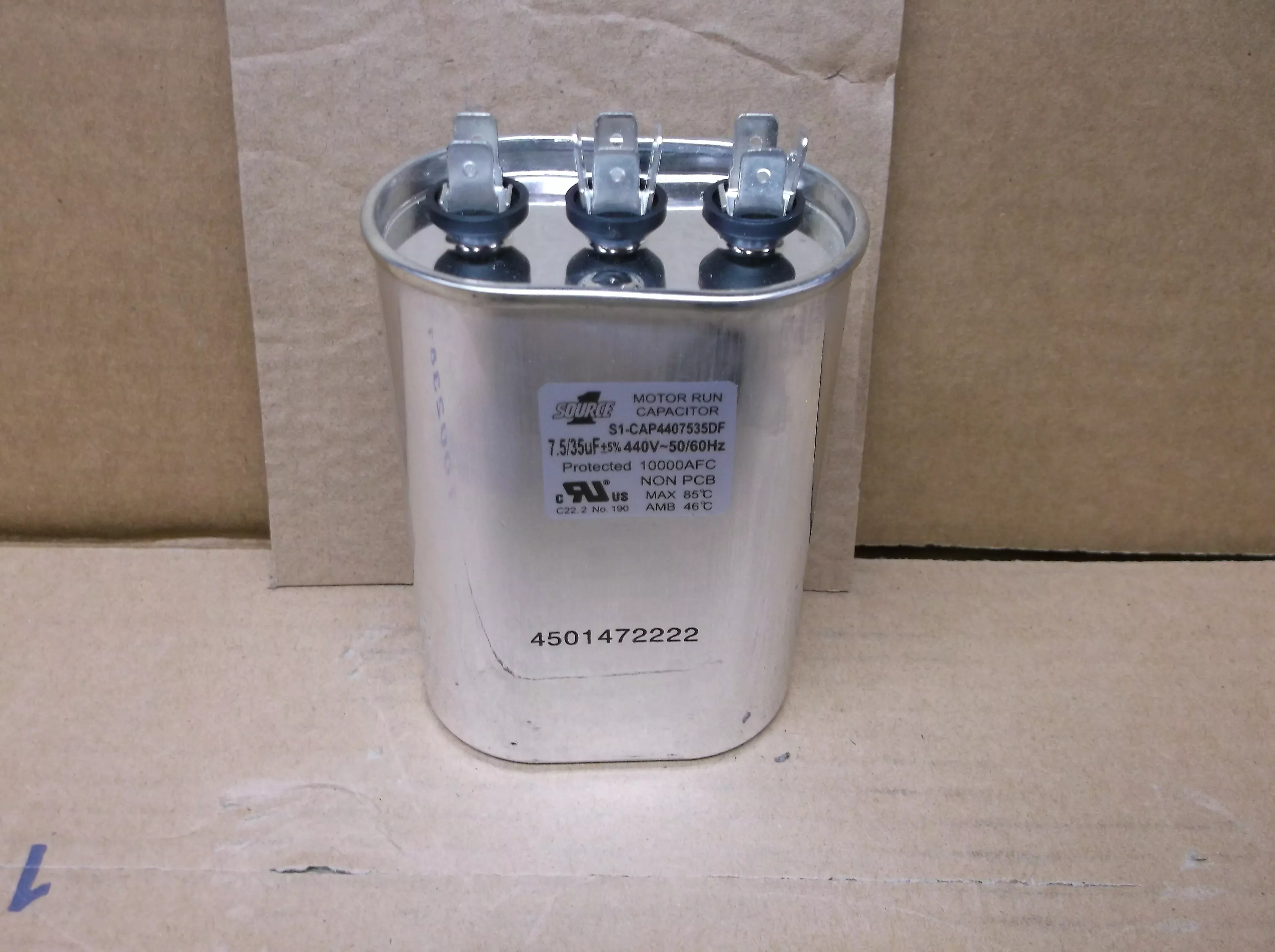 35+7.5UFx 440V Oval Dual Run Capacitor