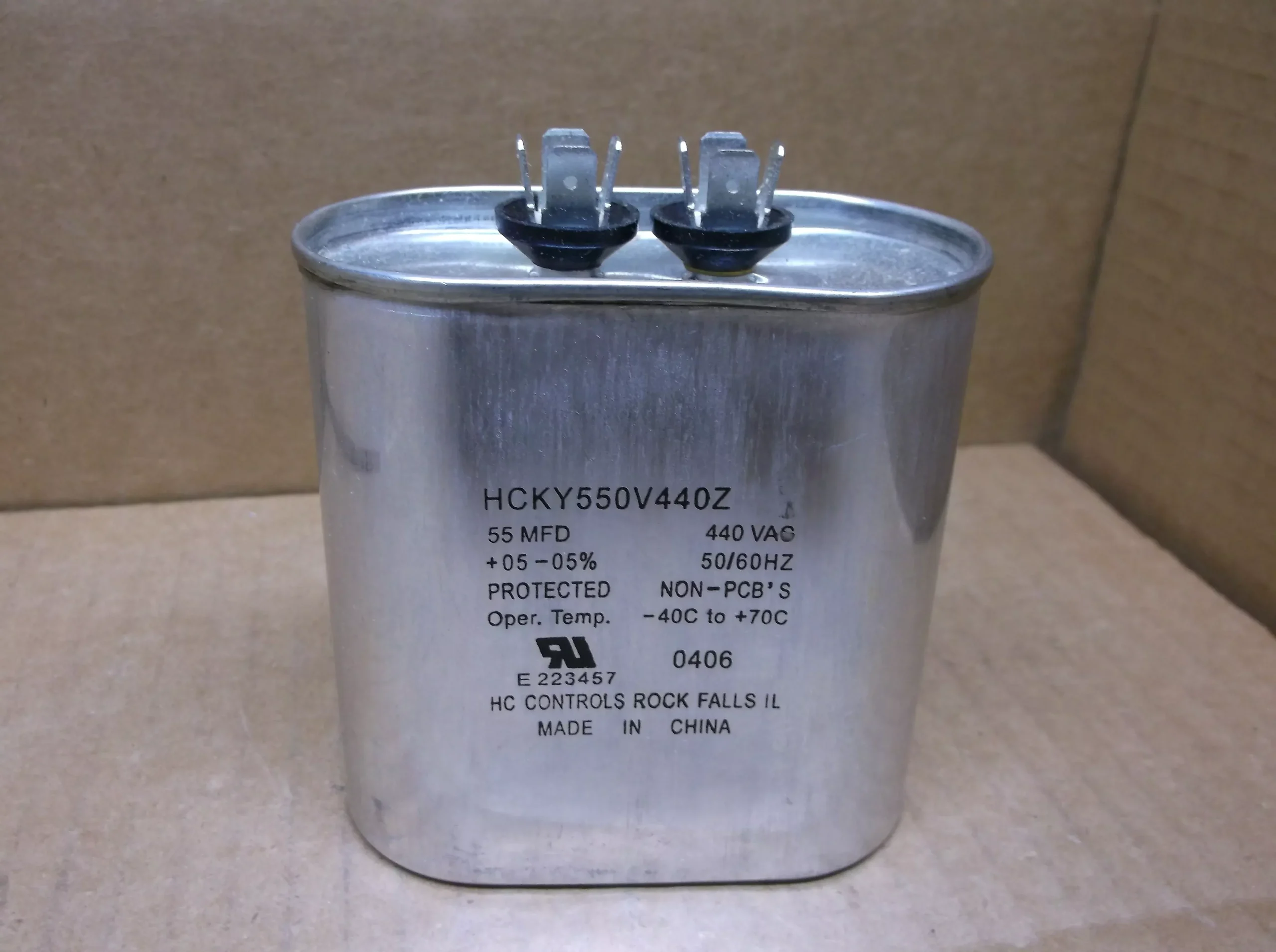 55 MFD x 440 VAC Oval Run Capacitor