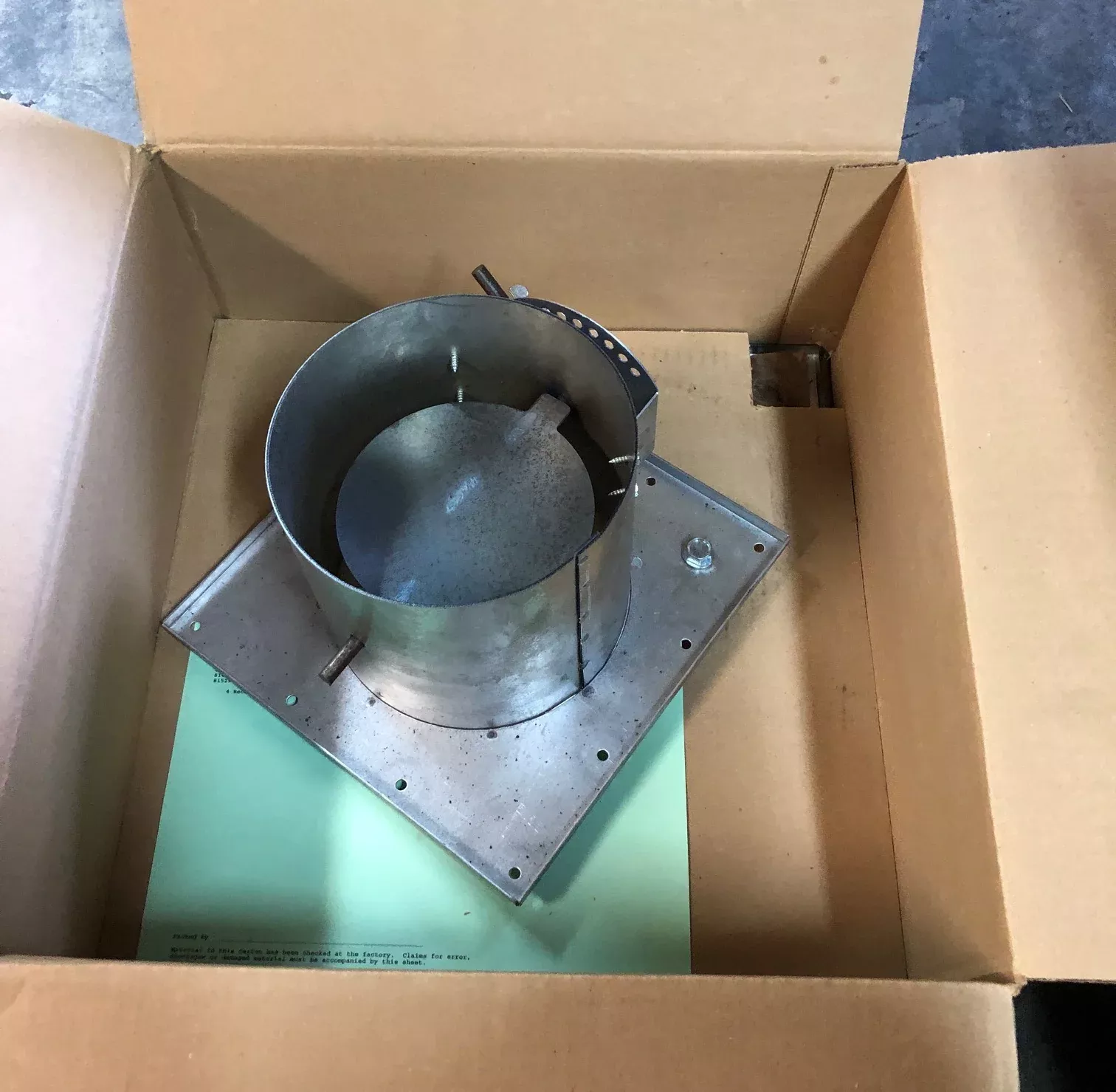 7" Top Flue Outlet Carton Assembly