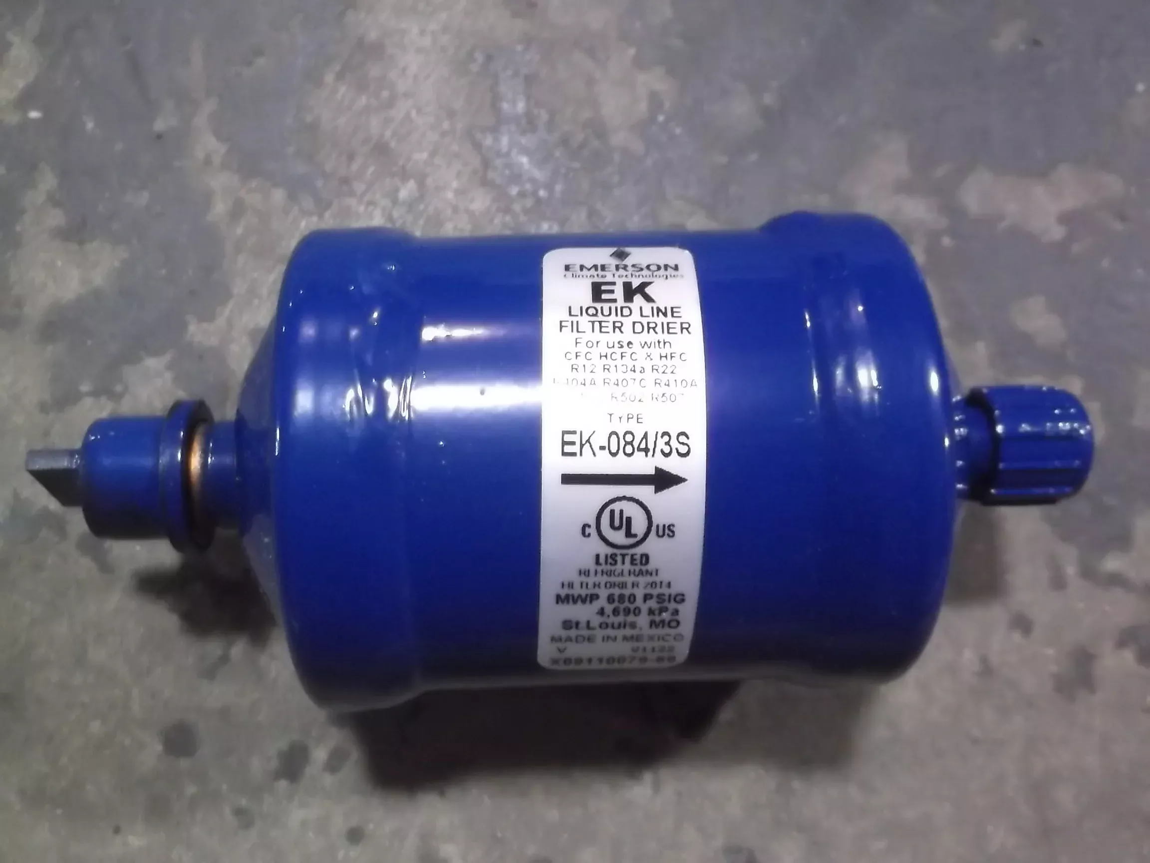 8 CUBIC INCH 1/2" X 3/8"SWEAT LIQUID LINE FILTER DRIER