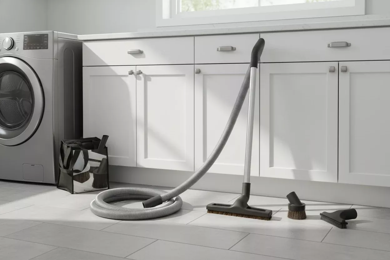 Basic Central Vacuum Accessories & Attachment Kit with Hose and Suction Tools