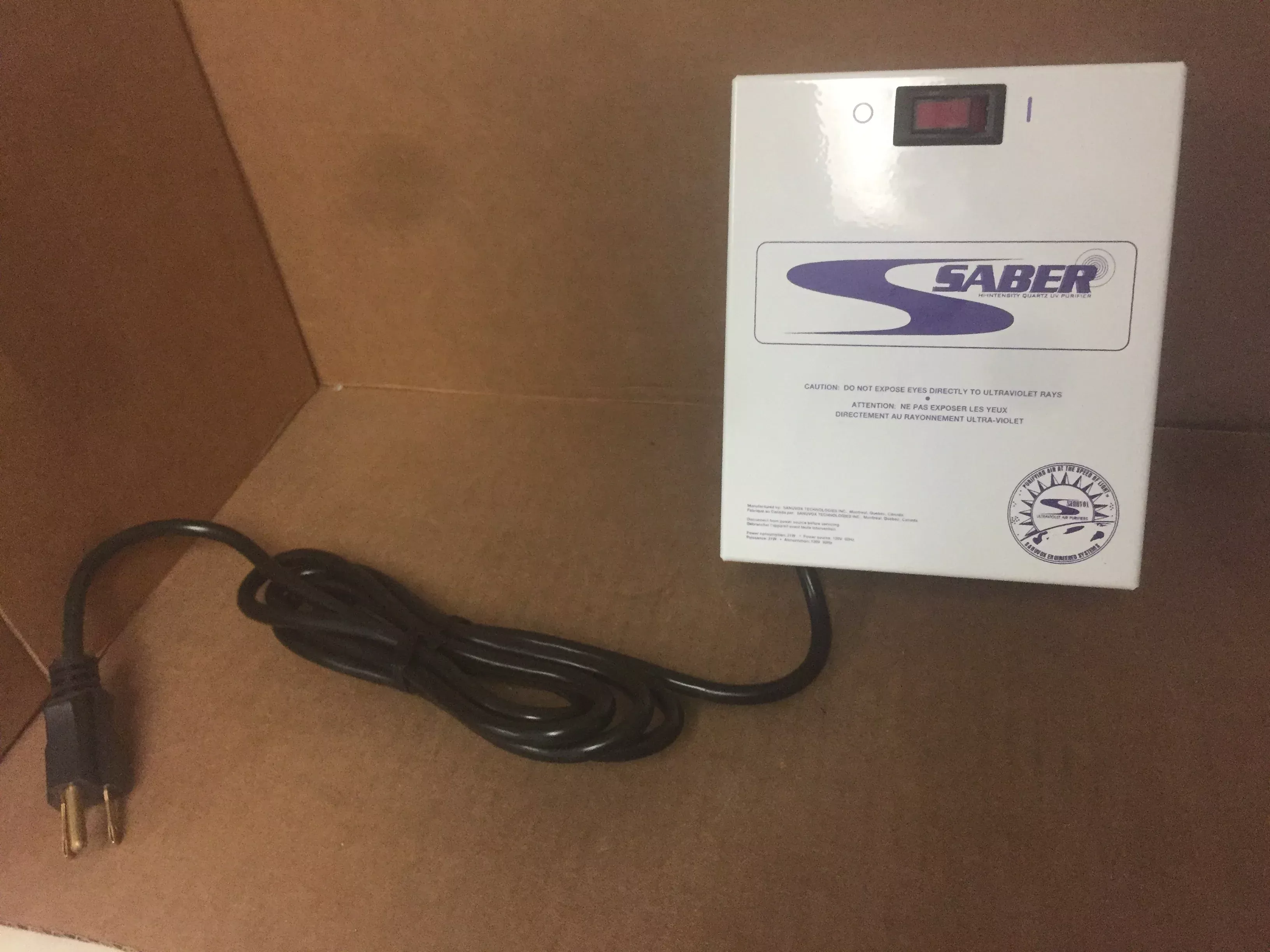 Hi-Intensity Quartz UV Air Purifier Control with 18" UV Bulb